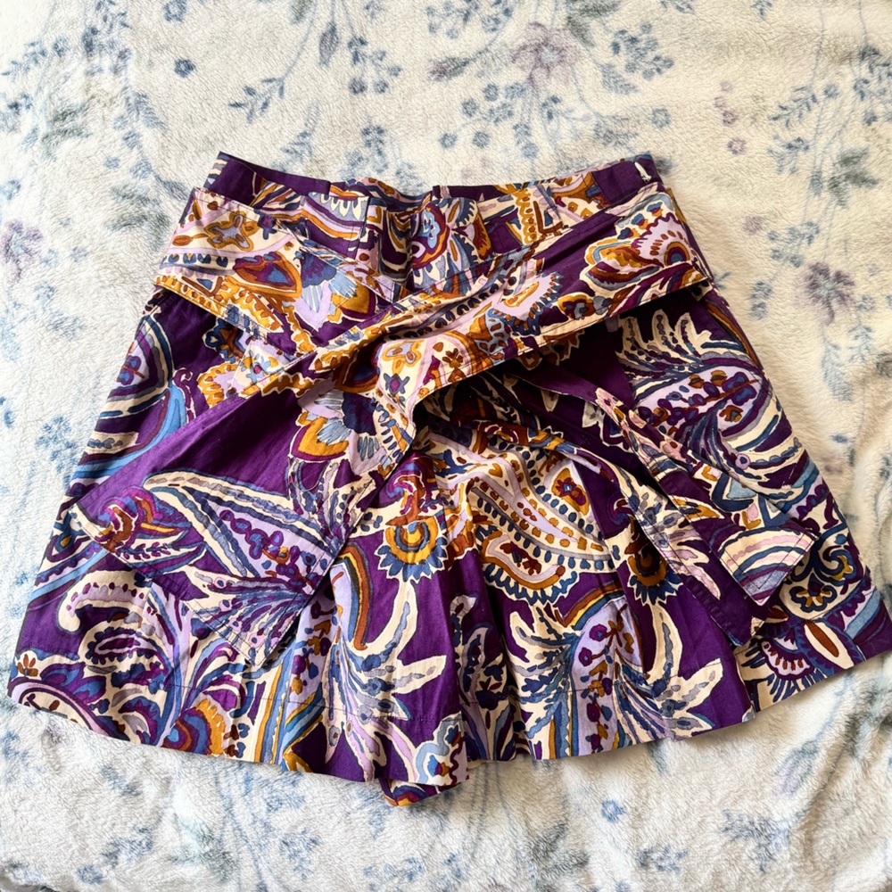 Sezane Purple Patterned Women Shorts